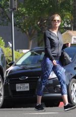 ASHLEY BENSON in Tights Out and About in Los Angeles 06/17/2015