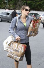 ASHLEY GREENE in Leggings Shopping at Bristol Farms in Beverly Hills 06/03/2015