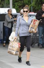 ASHLEY GREENE in Leggings Shopping at Bristol Farms in Beverly Hills 06/03/2015