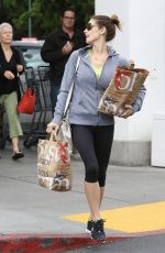 ASHLEY GREENE in Leggings Shopping at Bristol Farms in Beverly Hills 06/03/2015