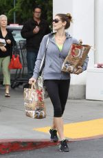 ASHLEY GREENE in Leggings Shopping at Bristol Farms in Beverly Hills 06/03/2015