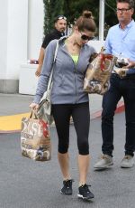 ASHLEY GREENE in Leggings Shopping at Bristol Farms in Beverly Hills 06/03/2015