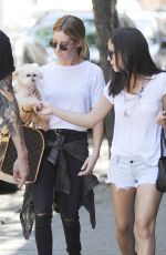 ASHLEY TISDALE With Her Dog Out in Soho 06/13/2015