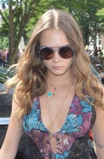 CARA DELEVINGNE Arrives at BBC Radio 1 in London 06/18/2015