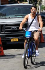 CARA SANTANA Riding a Bike in New York 06/13/2015