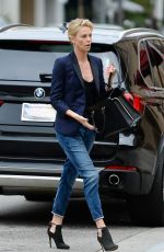 CHARLIZE THERON Arrives at Bouchon in Beverly Hills 06/04/2015