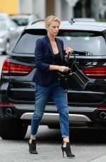 CHARLIZE THERON Arrives at Bouchon in Beverly Hills 06/04/2015