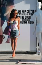 CHRISTINA MILIAN in Tank Top and Denim Shorts Out in West Hollywood 06/20/2015