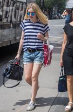 DAKOTA FANNING in Jeans Shorts Out in New York 06/17/2015