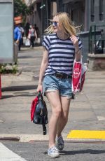 DAKOTA FANNING in Jeans Shorts Out in New York 06/17/2015