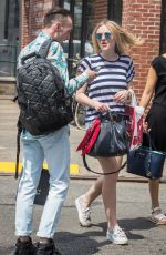 DAKOTA FANNING in Jeans Shorts Out in New York 06/17/2015