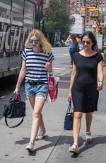 DAKOTA FANNING in Jeans Shorts Out in New York 06/17/2015