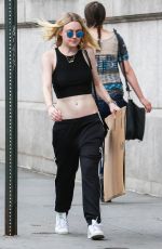 DAKOTA FANNING in Tank Top Out in New York 06/26/2015