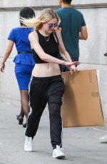 DAKOTA FANNING in Tank Top Out in New York 06/26/2015