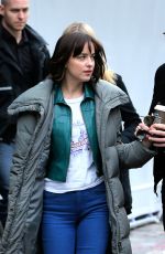 DAKOTA JOHNSON Leaves the Set in the Meatpacking District in New York 06/01/2015
