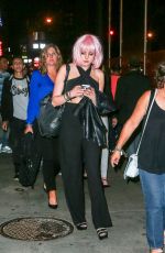 ELIZABETH GILLIES with a Pink Wig Night Out in New York 06/29/2015