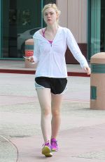 ELLE FANNING Heading to a Gym in Studio City 06/27/2015