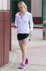 ELLE FANNING Heading to a Gym in Studio City 06/27/2015