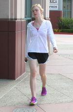 ELLE FANNING Heading to a Gym in Studio City 06/27/2015