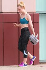 ELLE FANNING in Tights Out and About in Los Angeles 06/06/2015