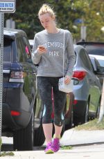 ELLE FANNING in Tights Out and About in Los Angeles 06/06/2015