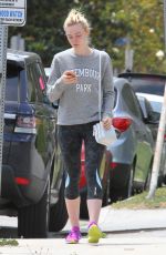 ELLE FANNING in Tights Out and About in Los Angeles 06/06/2015