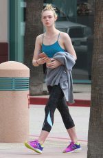 ELLE FANNING in Tights Out and About in Los Angeles 06/06/2015
