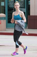 ELLE FANNING in Tights Out and About in Los Angeles 06/06/2015