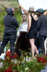 ELLE FANNING on the Set of a Photoshoot in Malibu 06/17/2015