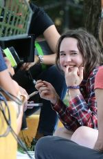 ELLEN PAGE and ALLISON JANNEY on the Set of Tallulah in New York