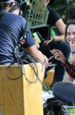 ELLEN PAGE and ALLISON JANNEY on the Set of Tallulah in New York