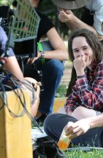 ELLEN PAGE and ALLISON JANNEY on the Set of Tallulah in New York