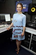 EMILIA CLARKE at Kiss FM Studio in London 06/18/2015