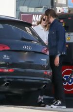 EMMA STONE and Andrew Garfield at a Gas Station in Santa Monica 06/20/2015
