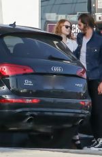 EMMA STONE and Andrew Garfield at a Gas Station in Santa Monica 06/20/2015