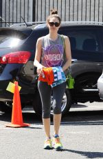 EMMY ROSSUM Heading to a Yoga Class in Los Angeles 06/22/2015