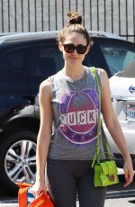 EMMY ROSSUM Heading to a Yoga Class in Los Angeles 06/22/2015