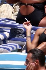 FEDERICA NARGI in Black Bikini at a Beach in Mykonos 06/13/2015