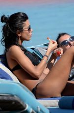 FEDERICA NARGI in Black Bikini at a Beach in Mykonos 06/13/2015