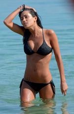 FEDERICA NARGI in Black Bikini at a Beach in Mykonos 06/13/2015