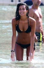 FEDERICA NARGI in Black Bikini at a Beach in Mykonos 06/13/2015