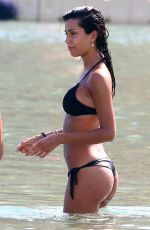 FEDERICA NARGI in Black Bikini at a Beach in Mykonos 06/13/2015