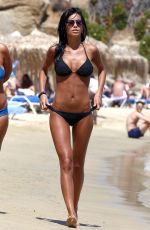FEDERICA NARGI in Black Bikini at a Beach in Mykonos 06/13/2015