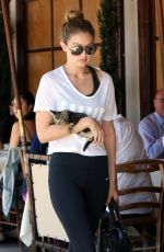 GIGI HADID at Il Pastaio in Beverly Hills 06/15/2015