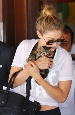 GIGI HADID at Il Pastaio in Beverly Hills 06/15/2015