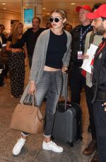 GIGI HADID at Pierre Elliott Trudeau Airport in Montreal 06/05/2015