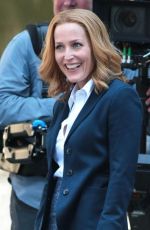 GILLIAN ANDERSON on the Set of The X-Files in Vancouver 06/09/2015