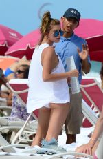 HAILEY BALDWIN in Bikini at a Beach in Miami 06/13/2015