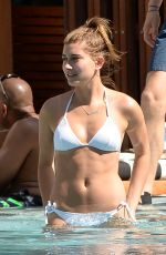 HAILEY BALDWIN in Bikni at a Pool in Miami 06/12/2015