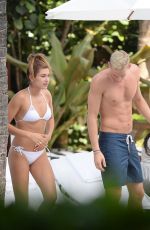 HAILEY BALDWIN in Bikni at a Pool in Miami 06/12/2015
